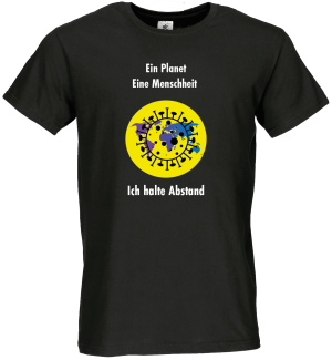 Männer Coronavirus Schutz T-Shirt Schwarz