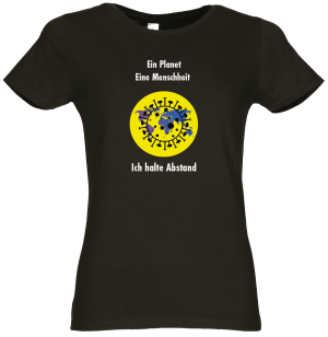 Frauen Coronavirus Schutz T-Shirt Schwarz