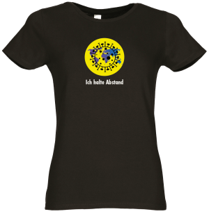 Frauen Coronavirus Schutz T-Shirt Schwarz
