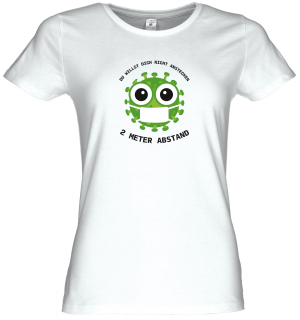 Frauen Coronavirus Schutz T-Shirt Weiß